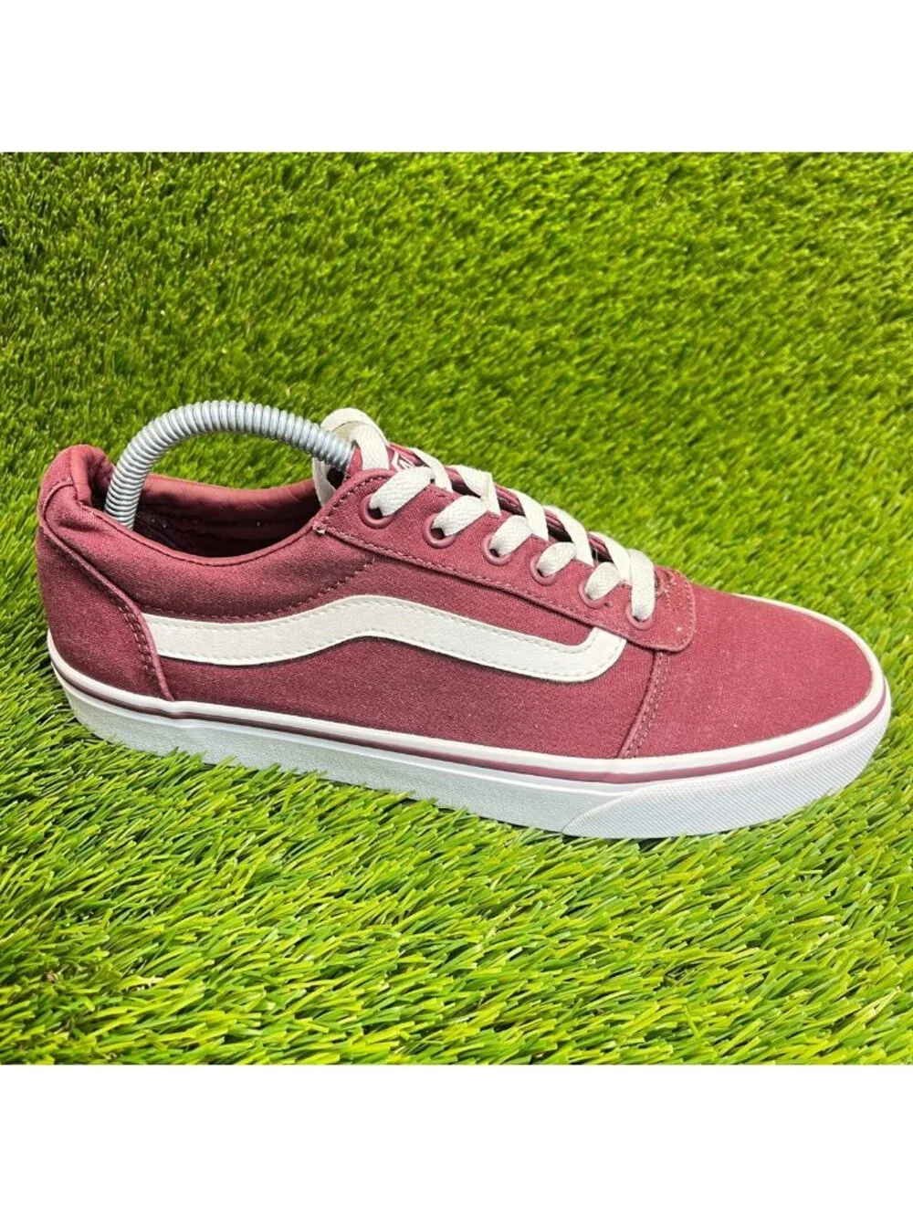 Vans Ward Mens 8 Womens‎ Size 9.5 Burgundy White Skate Shoes Sneakers
